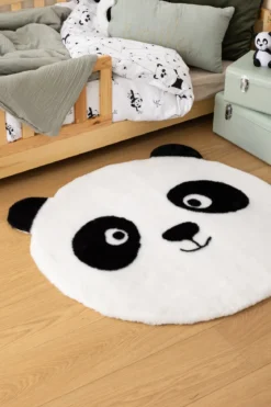Dywan okrągły panda z uszami SMILE, Ø 100 cm
