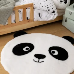 Dywan okrągły panda z uszami SMILE, Ø 100 cm
