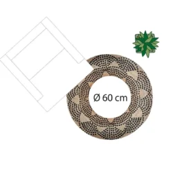 Dywan z juty okrągły, Ø 120 cm, geometryczny nadruk