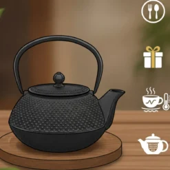 Dzbanek żeliwny z czarkami i podstawką KOGA, 1200 ml