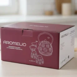 Dzbanek żeliwny z czarkami i podstawką KOGA, 1200 ml