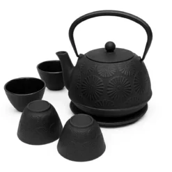 Dzbanek żeliwny z czarkami i podstawką KOGA, 1200 ml