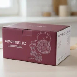 Dzbanek żeliwny z czarkami i podstawką KOGA, 1200 ml
