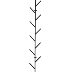 Dziesięcioramienny wieszak ścienny, TREE, 20 x 123,5 cm, czarny