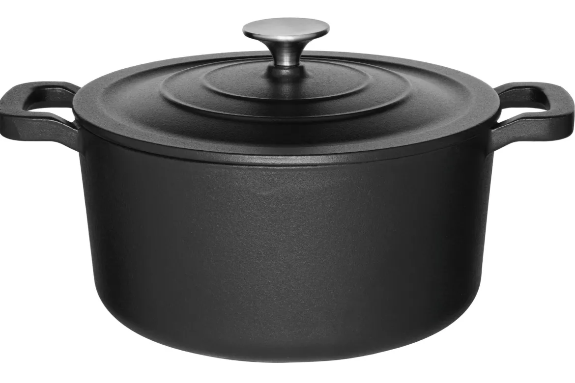 Żeliwny kociołek z pokrywką, Ø 24 cm