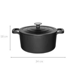 Żeliwny kociołek z pokrywką, Ø 24 cm