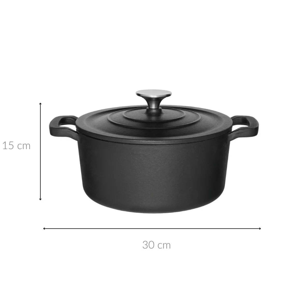 Żeliwny kociołek z pokrywką, Ø 20 cm