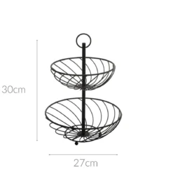 Etażerka metalowa, 2 poziomy, wys. 38 cm