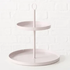 Etażerka metalowa SAMINA, beżowa, wys. 34 cm