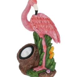 Figurka ogrodowa flaming z reflektorem, 24 x 24 x 10,5 cm