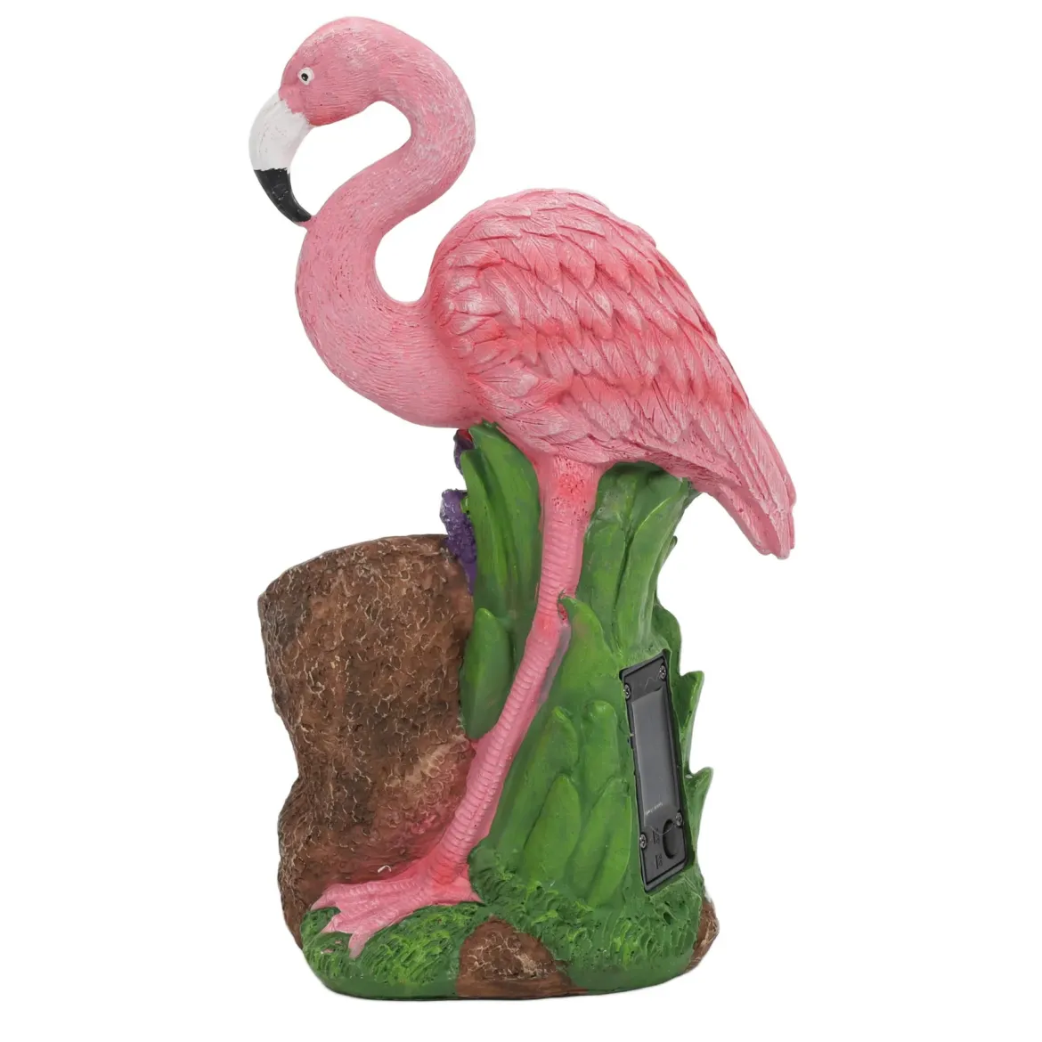 Figurka ogrodowa flaming z reflektorem, 24 x 24 x 10,5 cm