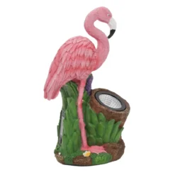 Figurka ogrodowa flaming z reflektorem, 24 x 24 x 10,5 cm