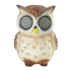 Figurka ogrodowa solarna, sowa z mrugającymi oczami LED, 13 cm
