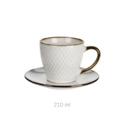 Filiżanka do kawy herbaty ze spodkiem DUNE, 210 ml