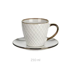 Filiżanka do kawy herbaty ze spodkiem DUNE, 210 ml