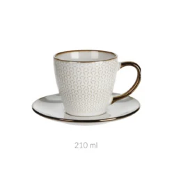 Filiżanka do kawy herbaty ze spodkiem DUNE, 210 ml