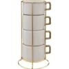 Filiżanki ceramiczne na stojaku ARYA, 170 ml, 4 sztuki