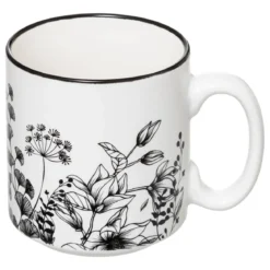Filiżanki ceramiczne na stojaku FLORAL, 240 ml, 4 sztuki