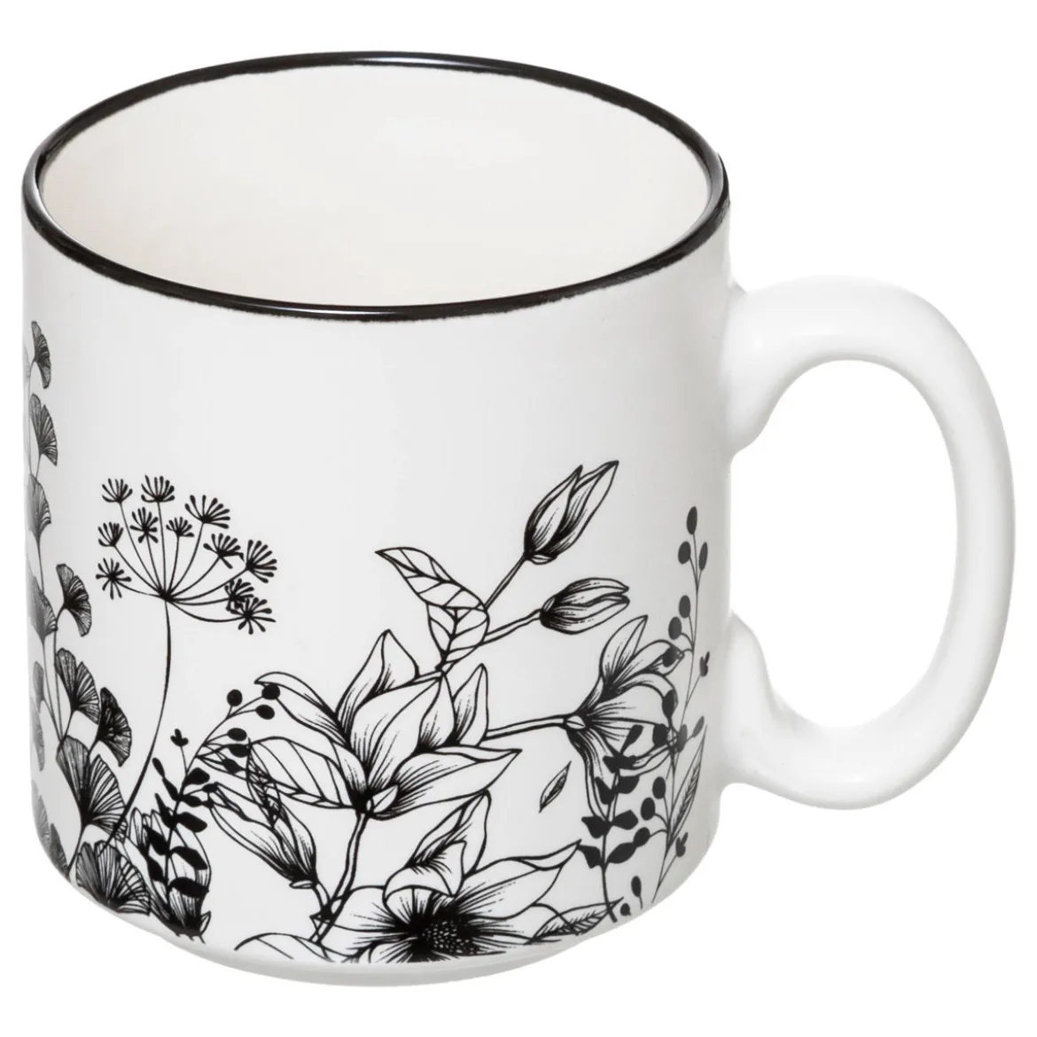 Filiżanki ceramiczne na stojaku FLORAL, 240 ml, 4 sztuki