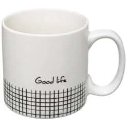 Filiżanki ceramiczne na stojaku LIFE, 240 ml, 4 sztuki