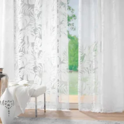 Firana z roślinnym wzorem MAGNOLIA, 140 x 240 cm