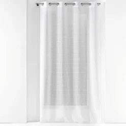 Firanka do salonu na przelotkach FANTASY, wzór w kwadraty,140 x 240 cm