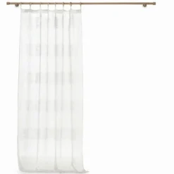 Firanka na drewnianych przelotkach DALTON BLANC, 140 x 240 cm
