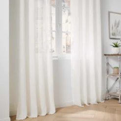 Firanka na przelotkach HALTONA NATURAL, 140 x 280 cm, efekt lnu