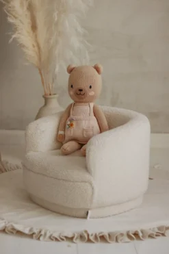 Fotel dziecięcy Teddy, materiał typu miś, wys. siedziska 18,5 cm