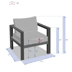 Fotel ogrodowy aluminiowy EVASION
