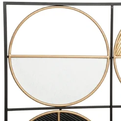 Geometryczna dekoracja ścienna z metalu, 76 x 101 cm