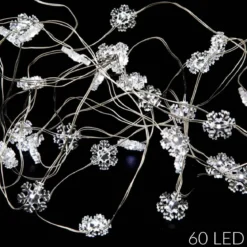 Girlanda świetlna śnieżynki, 60 LED
