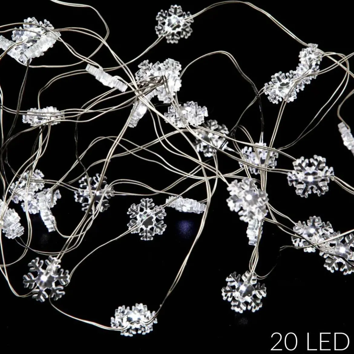 Girlanda świetlna śnieżynki, 20 LED