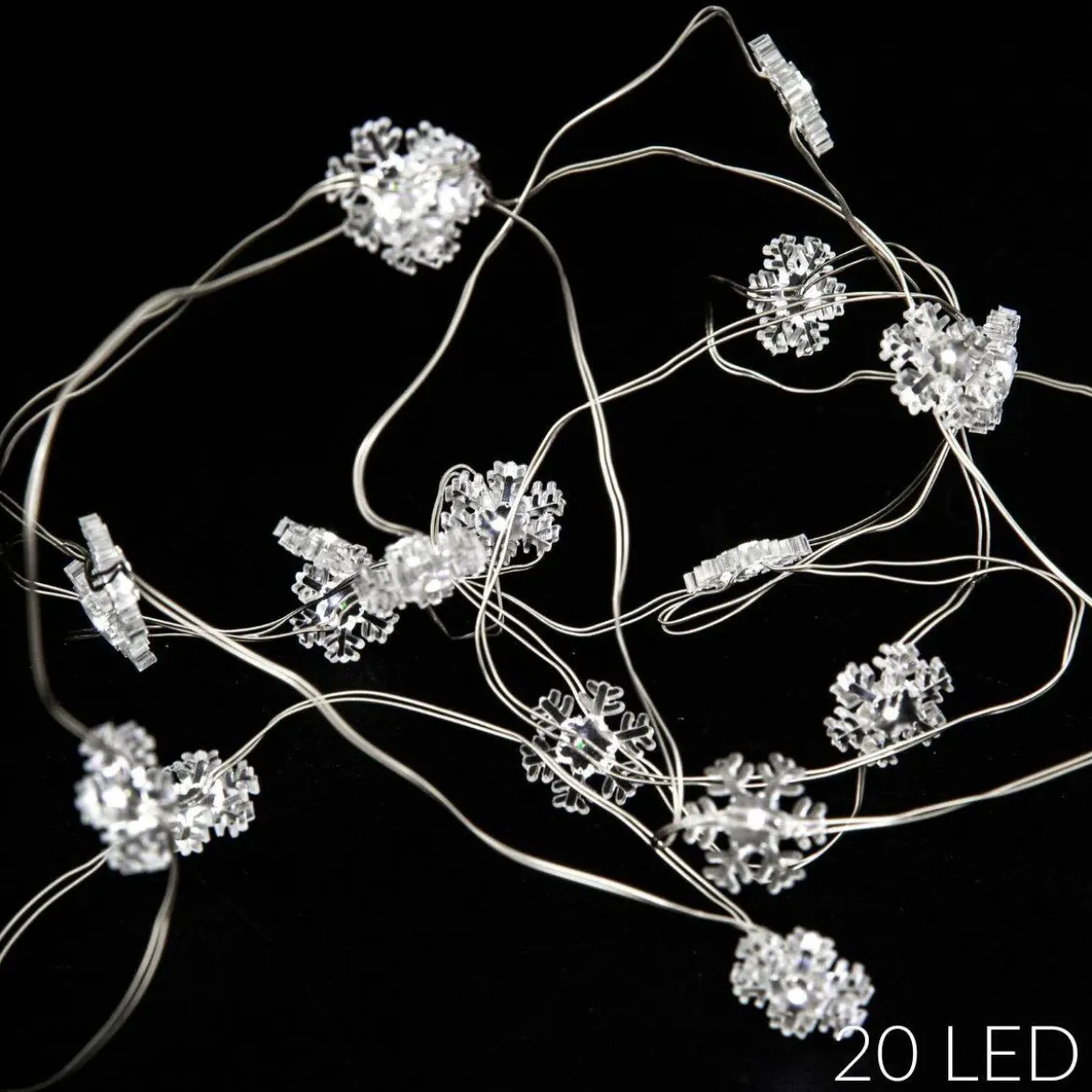 Girlanda świetlna śnieżynki, 20 LED