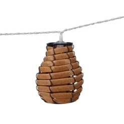 Girlanda świetlna, 10 rattanowych lampionów