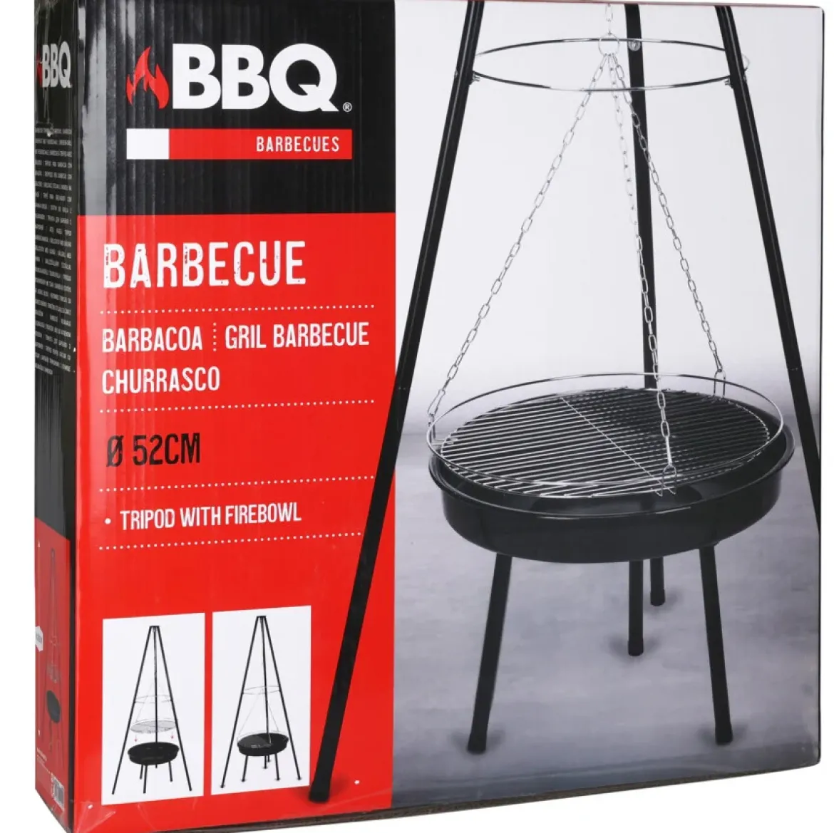 Grill ogrodowy trójnóg IGNIS z paleniskiem i rusztem, 151 cm