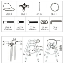 Hoker barowy z oparciem MAXON, 92 cm
