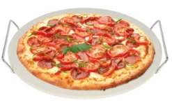 Kamień do pieczenia pizzy, chleba + metalowa podstawka do podawania