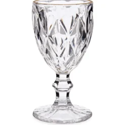 Kieliszek do wody ze złotą obwódką GOLDEN, 254 ml, 6 sztuk