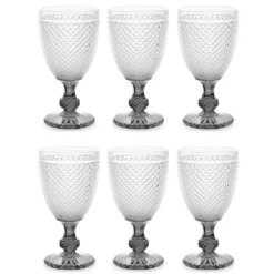 Kieliszek do wody z kryształowym wzorem, 256 ml, 6 sztuk