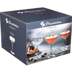 Kieliszki do szampana płaskie, 4 sztuki, 250 ml