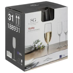 Kieliszki do szampana VOLTA, 6 sztuk x 210 ml