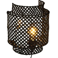 Kinkiet boho LIBY, klosz bambus, 28 cm