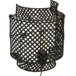 Kinkiet boho LIBY, klosz bambus, 28 cm