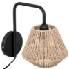 Kinkiet ścienny z abażurem z plecionki Jily, metalowy, Ø 18 cm