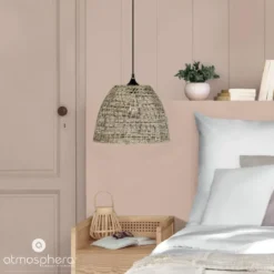 Klosz z trawy morskiej JADA, lampa stożkowa, Ø 35 cm