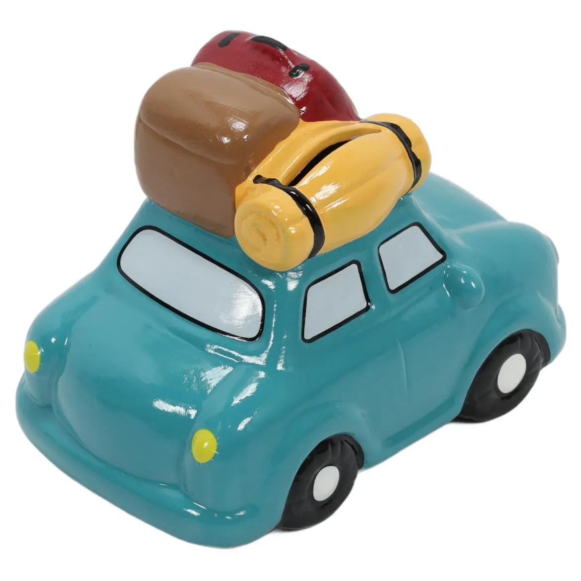 Kolorowa skarbonka ceramiczna z motywem podróży