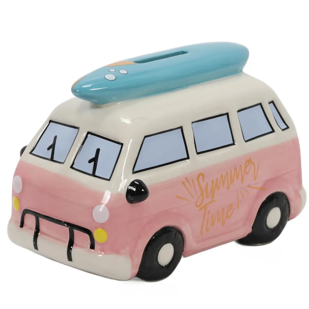 Kolorowa skarbonka ceramiczna z motywem podróży