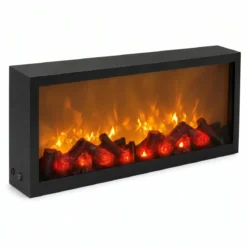 Kominek dekoracyjny LED, metalowy, 10 x 57 x 25 cm