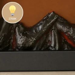 Kominek dekoracyjny LED, metalowy, 10 x 57 x 25 cm